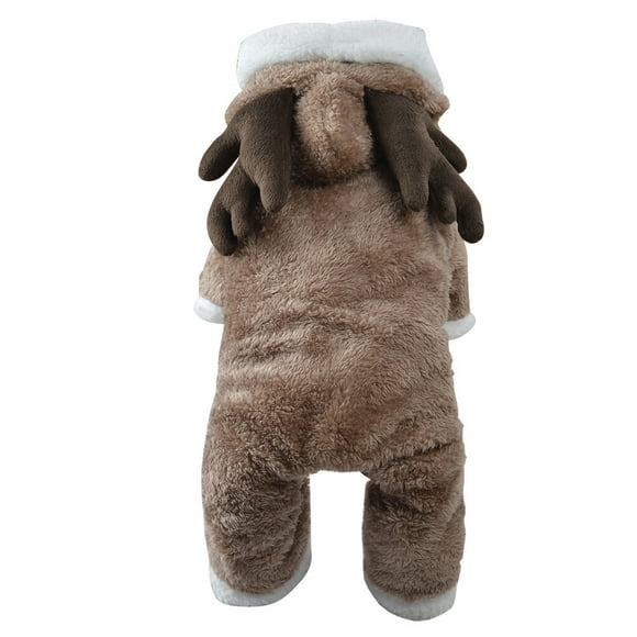 CIMAXIC christmas Winter Pet Coat Dog Christmas Elk Double Flannel Clothes Adorable Party Customes for Pet Dog Puppy (Brown Size XS),7.87"X5.91"X0.79"