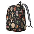 thumbnail image 2 of Mushroom and Lobster Black Pattern Backpack for School, Cute School Bag with Adjustable Shoulder Straps and Padded Back, 15.7"x11.8"x5.5", 2 of 5
