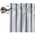 thumbnail image 5 of Navy Blue Striped Kitchen Curtain 84 Inch Length Small Short Cafe Tiers Curtains Drape,2 Panel Window Curtains,Farmhouse Geometric Minimalist Vertical Stripes 42x84, 5 of 5