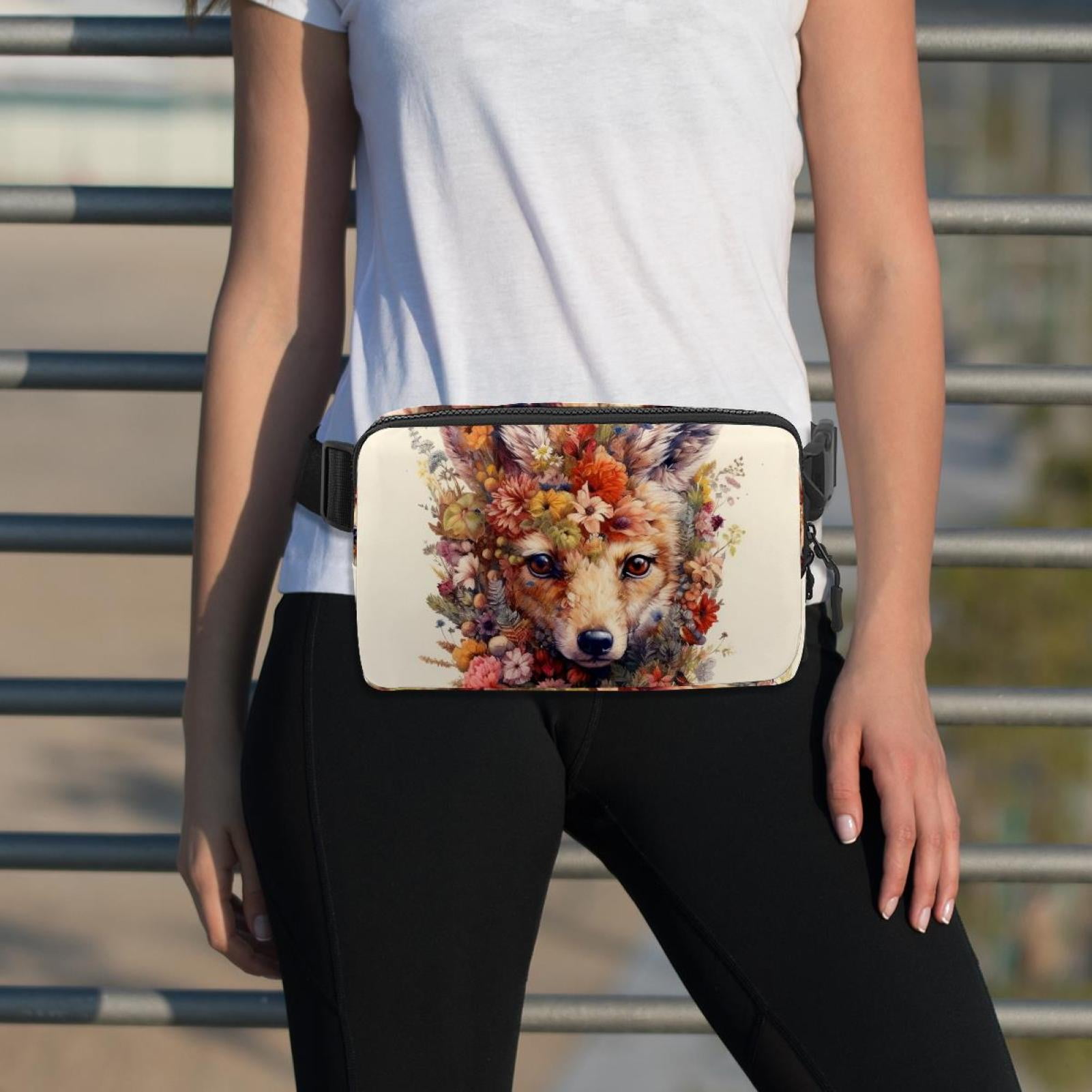 Floral Lightweight Adjustable Fanny Pack with Extension Strap - Unisex Crossbody Bag Money Belt