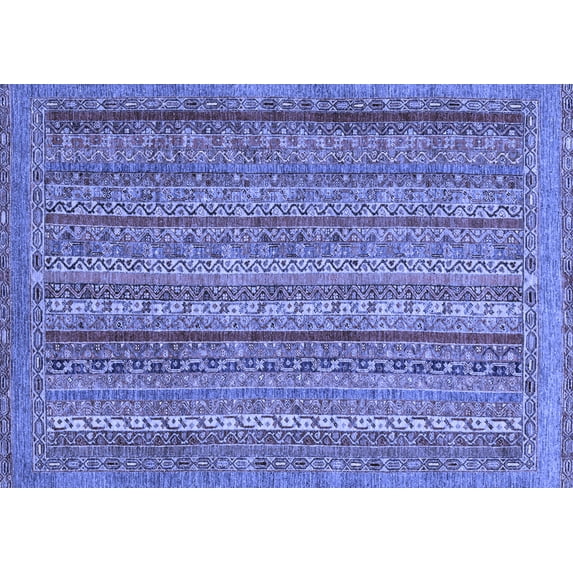 Ahgly Company Machine Washable Indoor Rectangle Abstract Blue Modern Area Rugs, 4' x 6'
