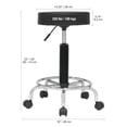 thumbnail image 4 of Studio Designs Deluxe Padded Height Adjustable Office, Salon, or Studio Swivel Rolling Stool Chrome/Black, 4 of 8