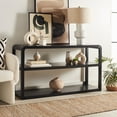 thumbnail image 2 of SAFAVIEH Omara Modern Style 3 Tier Console Table, Black (53.4 in. W x 16.9 in. D x 30.2 in. H), 2 of 9