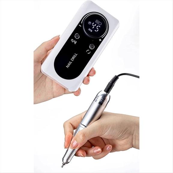 45000RPM Taladro de Uñas Eléctrico Portátil de Lijadora de Uñas Recargable de Bajo Ruido para Herramienta de Salón de Manicura Rosa