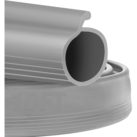 10FT Garage Door Bottom Seal P Bulb Rubber Weatherproof Weather Stripping Gray