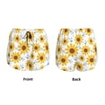 thumbnail image 3 of Yiaed Sunflowers Print Women's Running Shorts with Liner 3 Zipper Pockets Elastic Workout Athletic Gym Yoga Shorts-Medium, 3 of 7
