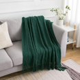 thumbnail image 3 of Couverture Tricotée Douce, Couverture de Retournement, Couverture Douce, Vert 127*180 cm - style 2, 3 of 5