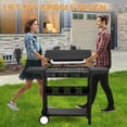 thumbnail image 3 of GVN 3-Burner Flat Top Gas Griddle Cooking Station with Ceramic Coated Cast Iron Pan, 30,000 BTU Propane Fuelled Griddle Station with Side Shelves & Spice Rack, 3 of 13