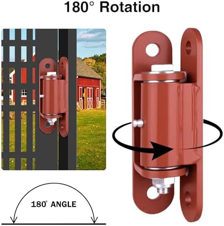 Heavy Duty Gate Hinges 7" with Built-in Roller Bearing Gate Hinges for Large Metal Gates Wooden Gates Up to 1100 Pounds Lubricable Gate Hinge(2PCS)
