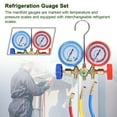thumbnail image 3 of Professional Refrigeration Manifold Gauge Set with 1.5m Hoses, Metal-Plastic Construction, Dual Table Valves, Pressure Measurement for R12/R134A/R22/R502, 30-250PSI & 0-17.5kg/c㎡ Range, Includes 2, 3 of 6