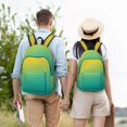 thumbnail image 4 of Disketp Teal To Yellow Gradient print Canvas Backpack Lightweight Travel Daypack Student Rucksack Laptop Backpack-Small, 4 of 5