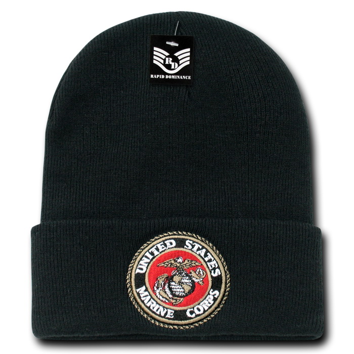 Rapid Dominance Air Force Emblem Military Long Cuff Mens Beanie Cap [Navy Blue] - image 5 of 7