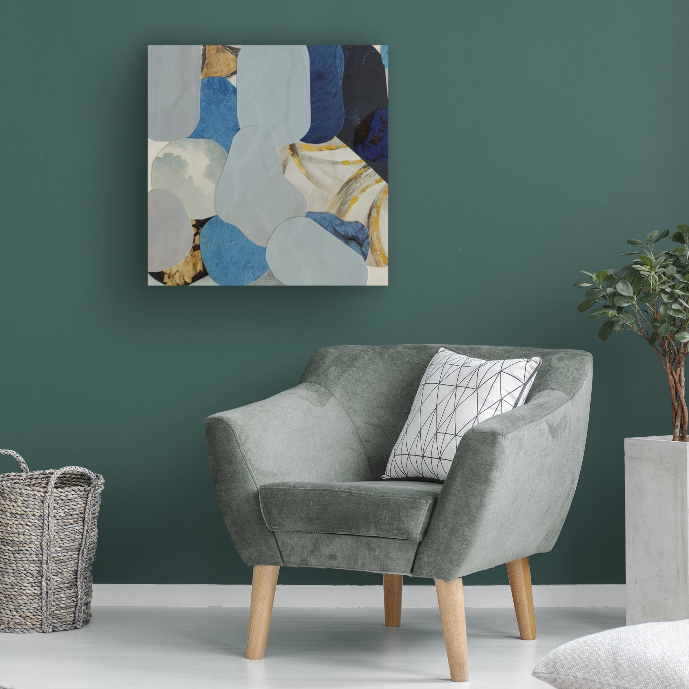 Canvas Wall Art - Coco Good 'Blue Monsoon II' Wall Art for Living Room, Bedroom, or Office Décor by Trademark Fine Art - 14 x 14 Inches