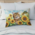 thumbnail image 4 of Exotic Shorthair Hello Summer Sunshine Sunflowers Spring Retro Vintage Quilt Pillowcase Cat Lover Kitten Owner Gifts Throw Pillow Cover Bed Home Decor - 00008, 4 of 5