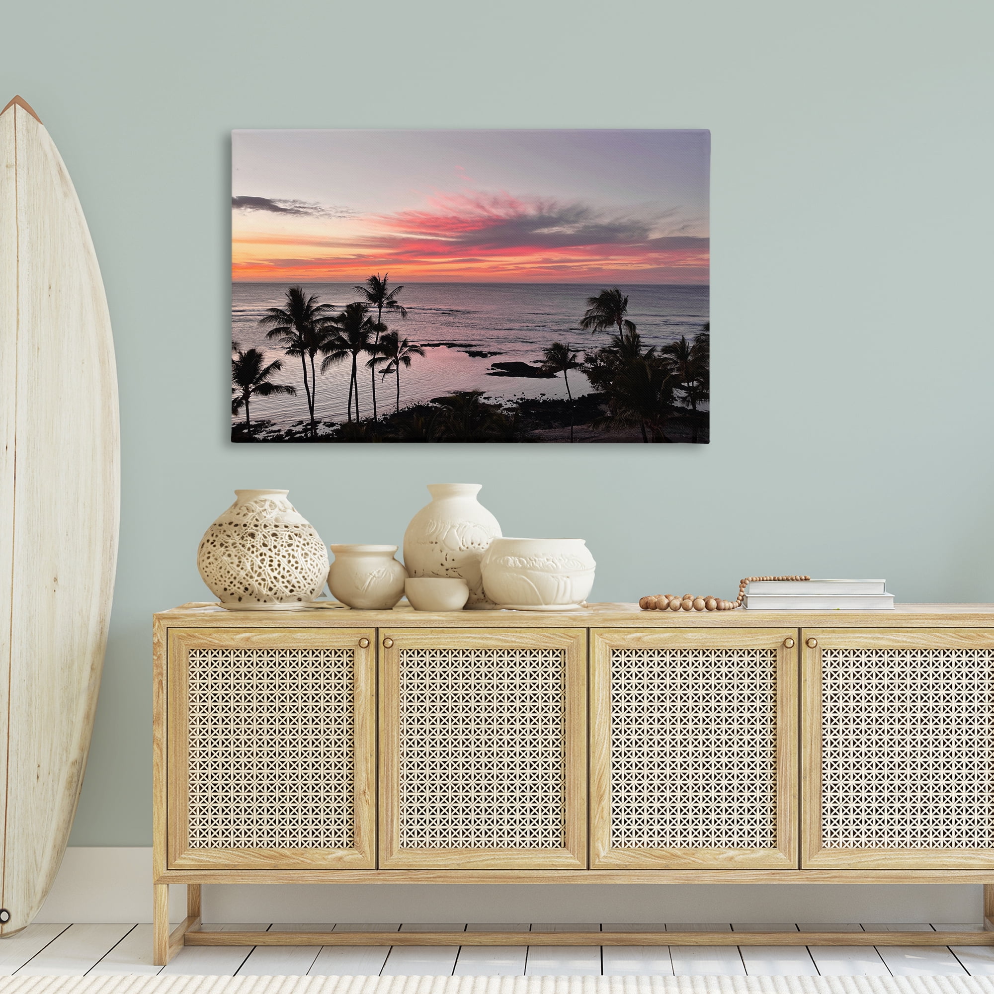 Stupell Industries Fierce Sunset View Landscape Photography Gallery Wrapped Canvas Art Print Wall Art, 45 x 30
