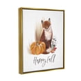 thumbnail image 4 of Stupell Industries Happy Fall Scenic Autumn Fox Pumpkin Botanicals Graphic Art Metallic Gold Floating Framed Canvas Print Wall Art, Design by Studio Q, 4 of 5