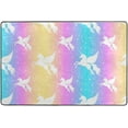 thumbnail image 4 of Dreamtimes Magic Colored Unicorn Area Rug 72x48in Rainbow Starry Non-Slip Floor Carpet Comfort Floor Mats Decor for Indoor Living Dining Room and Bedroom Area, 4 of 7