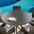 thumbnail image 6 of Round Table Cover 45-54 Inch Ombre Charcoal Gray Waterproof Reusable Table Cloth Round Fitted Vinyl Tablecloth with Elastic Edged for Parties Outdoors, Solid Color Gradient Minimalist Modern, 6 of 9