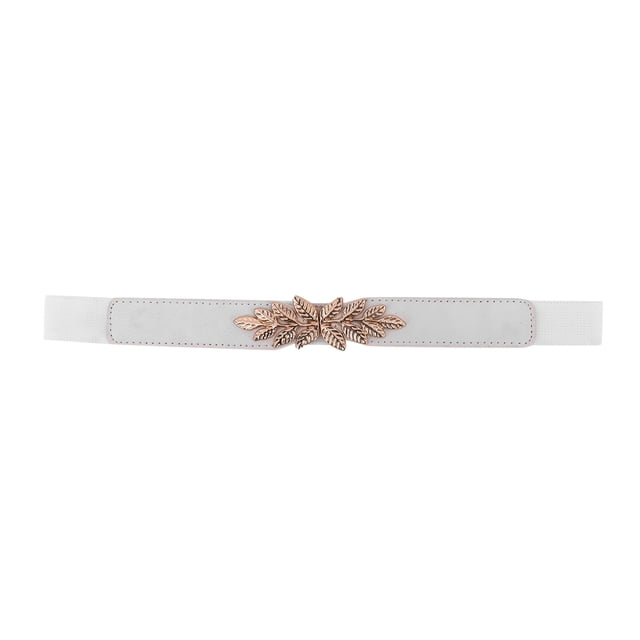 Ceinture en Cuir pour Femmes, Ceinture Étroite Créative, Ceinture Design pour Robe, Mode, Extensible, Vêtements pour Femmes Adultes, Blanc, Taille Unique