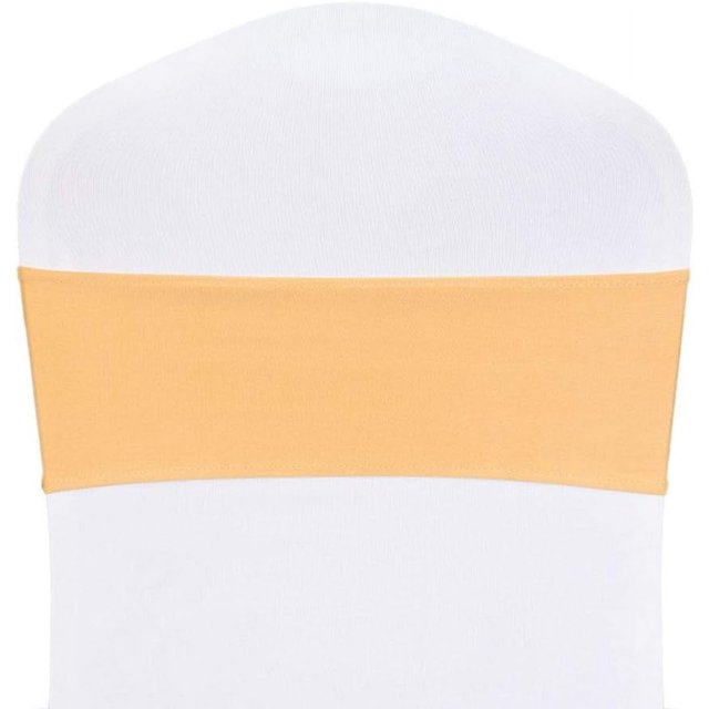 10/50/100PCS Spandex Stretch Chair Bands Sashes Elastic Chair Sashes Bows for Wedding Party Event Ceremony Reception Banquet Decorations (Gold, 10)