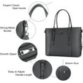 thumbnail image 3 of Mosiso 17.3 Inch Water Resistant PU Leather Laptop Tote Bag - Large Capacity Business Briefcase for Office, Work, 3 of 5
