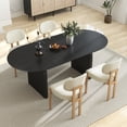 thumbnail image 2 of KATBOC Modern Dining Table and Chairs Set, 70in MDF Table with 4 Padded Boucle Chairs,Mid-Century for Home, Kitchen, Family Gatherings, Black&White, 2 of 8