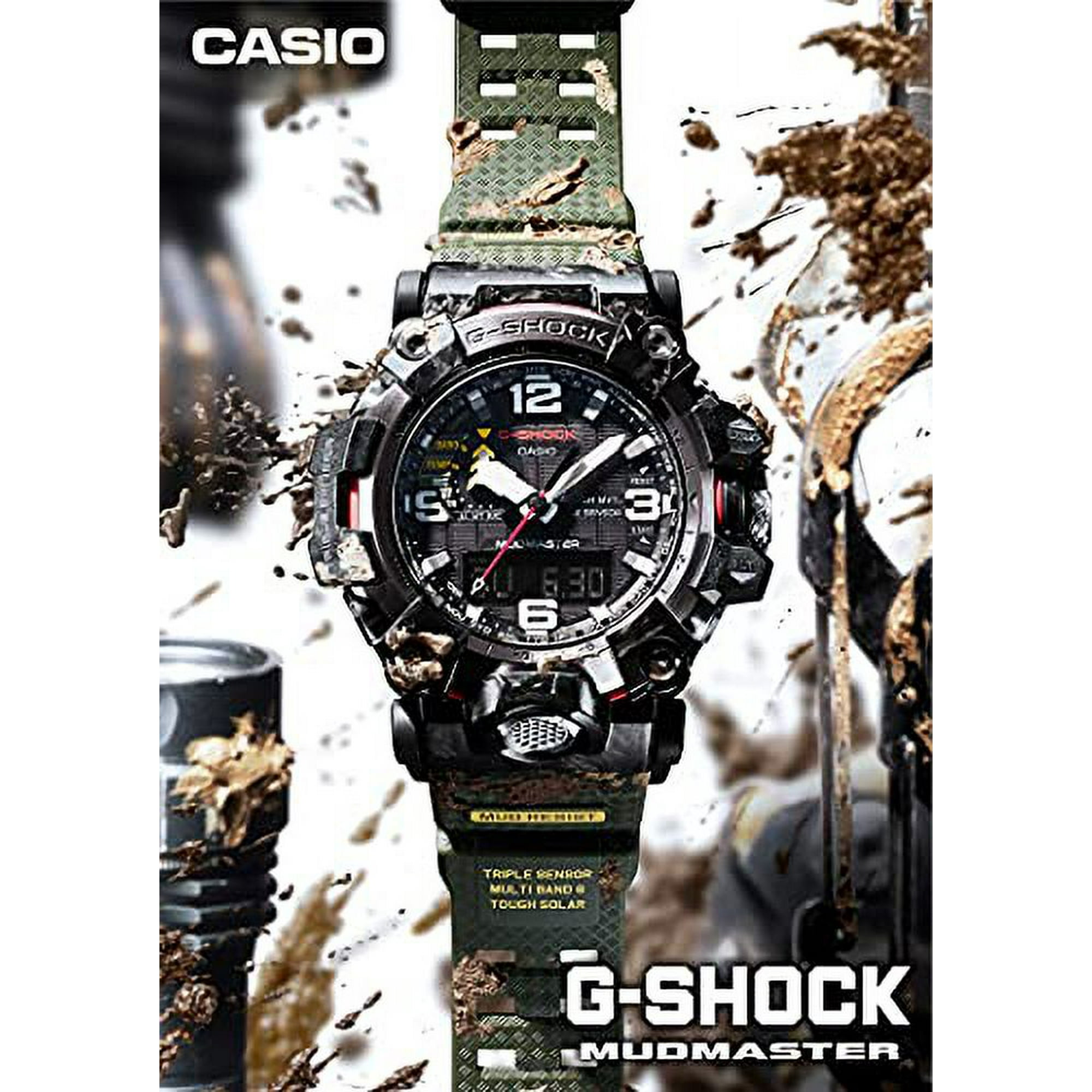 Casio Wristwatch G Shock MUDMASTER Radio Wave Solar GWG 2000 1A1JF Mens Black Walmart