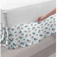 thumbnail image 2 of Cloud Bed Skirt, Abstract Sky Modern Pattern of Watercolor and Striped Clouds with Raindrops, Elastic Bedskirt Dust Ruffle Wrap Around for Bedding Decor, 4 Sizes, Sea Blue Pale Taupe, by Ambesonne, 2 of 2