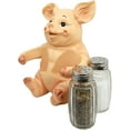 thumbnail image 2 of Animal Farm Barn Porky Pig Salt Shakers Holder Figurine Piggy Pigs Whimsical Pork Bacon Piglet Statue Spice Organizer, 2 of 6