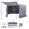 thumbnail image 1 of Carpa plegable VEVOR tipo cenador, 3,6 x 3,6 m, carpa de camping grande de 6 lados con techo desmontable y bolsa de transporte, refugio solar con mosquitera para 8-10 personas, color gris., 1 of 9