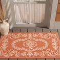 thumbnail image 2 of Safavieh Courtyard Elena Oriental Indoor/Outdoor Area Rug, Terracotta/Natural, 2'7" x 5', 2 of 11