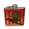 thumbnail image 1 of KuzmarK 6 oz. Leather Flask Set in Rose Wood Presentation Box -  American Gothic Girl, 1 of 2