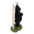 thumbnail image 3 of Rustic Western Whimsical Black Bear With Antlers And Feed The Deer Sign Figurine, 3 of 9