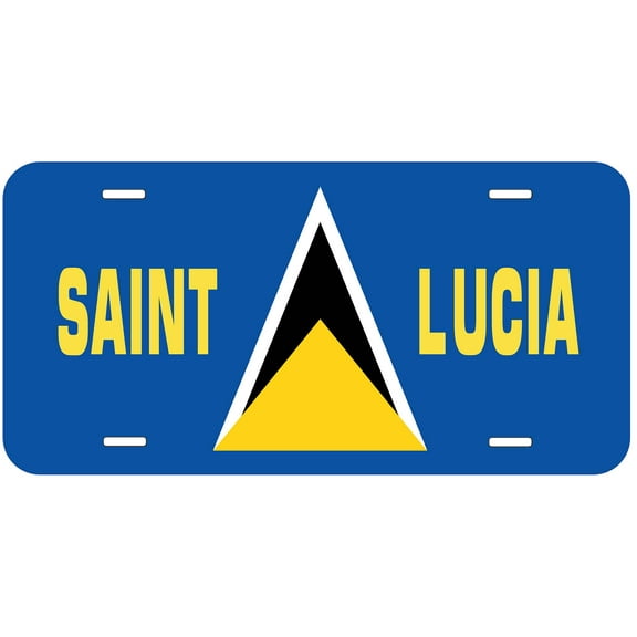 Saint Lucia Flag With Country Name Novelty Car Auto License Plate