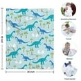 thumbnail image 4 of LightBlue Dinosaurs Eggs Palms Pattern Blanket,Comfortable Soft Flannel Throw Blanket,All Season,Warm Lightweight Blankets for Sofa Bed Couch Living Room Chair,30"x40", 4 of 4