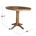 thumbnail image 5 of 36" Solid Wood Round Top Pedestal Table with 12" Leaf in Oak - 36.1" H, 5 of 11