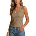 thumbnail image 3 of cocolona Women Summer Tank Tops V Neck Sleeveless Slim Fit Solid Color Shirts Casual Pullover Blouses, 3 of 4