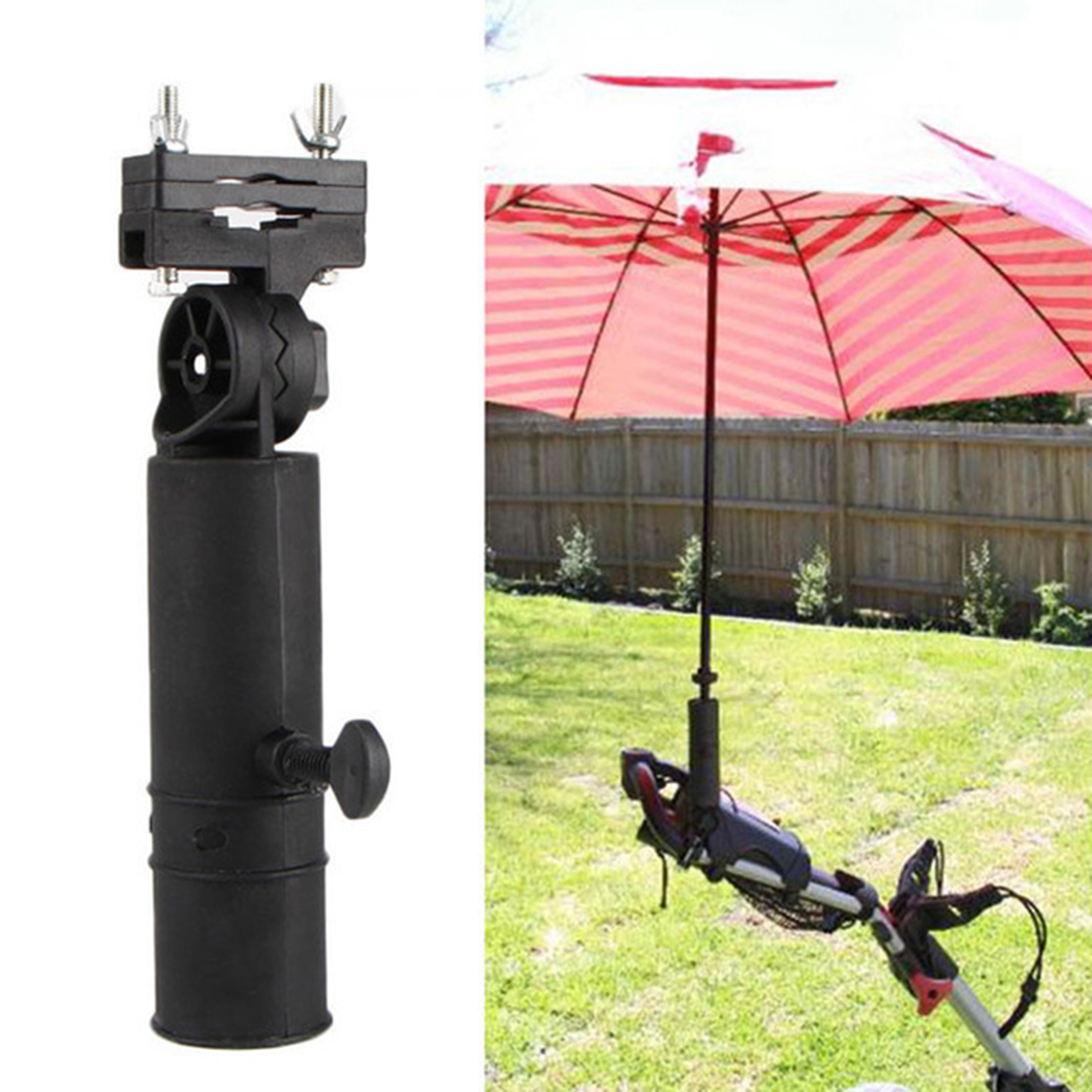 Universal Adjustable Angle Umbrella Holder Golf Trolley Cart Stand