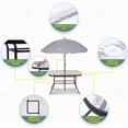 thumbnail image 3 of Nice C Outdoor Dining Sets, Patio Furniture Set, 8 Piece Set with Umbrella, Garden Outdoor Furniture Table Set with Removable Umbrella, Glass Table, and 6 Folding Chairs (Grey), 3 of 14