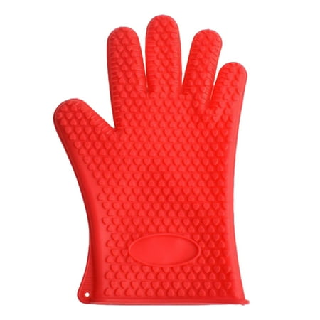 

GuLuBin Medium Size Gloves 130g Silicone Baking Gloves High Temperature Insulated Heart Shaped Five Finger Gloves Kitchen End Pot Microwave Oven Gloves Kids Disposable Gloves Ages 8-12