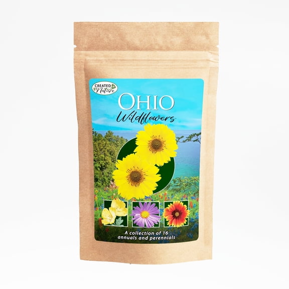 Created By Nature Ohio Wildflower Seed Mix, 16 Flower Varieties, 40,000 Seeds