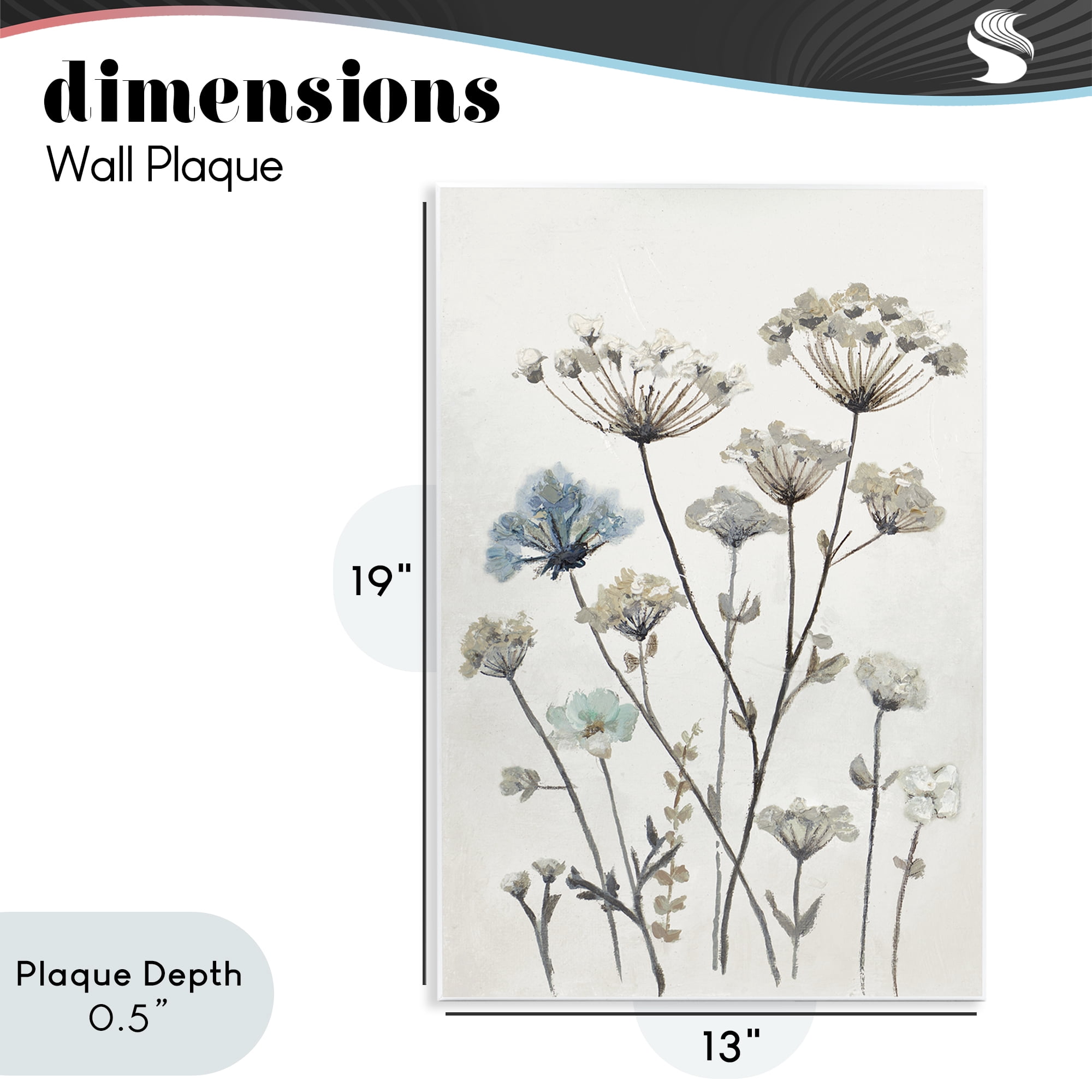 Stupell Industries Neutral Jardin Azul Wall Plaque Art, design by Patricia Pinto