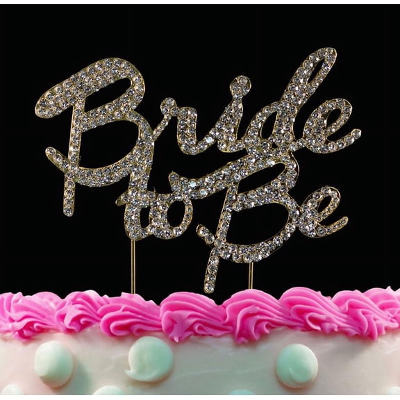 Bride to Be Cake Topper Gold Bling Bridal Shower Cake Toppers
