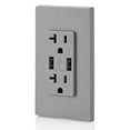 thumbnail image 4 of Leviton Réceptacle Duplex Combiné & Chargeur USB, 20A, Gris, 4 of 4
