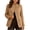 Khaki, variant on Women Stand Collar Blazer One Button Asymmetric Wrap Fitted Long Sleeve Work Office Suit Jacket with Pockets