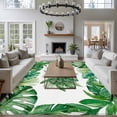 thumbnail image 3 of Monstera Leaves Area Rugs 6'x9', Washable Small Throw Rugs for Kitchen Dining room, Summer Tropical Palm Leaf Botanical Green Indoor Outdoor Rug Non-Slip Low Pile Carpet Runner Reversible Floor Mats, 3 of 8