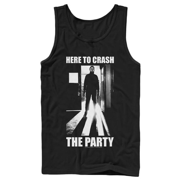 Men's Halloween II Michael Myers Crash the Party Tank Top Black Small