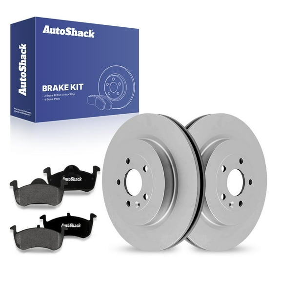 AutoShack 13.58" (345 mm) Rear Vented Brake Rotors Coated   Premium Ceramic Brake Pads | Replacement for 2015-2017 Lincoln MKT | 6-PC Brake Kit | ArmorStop