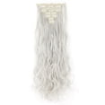 thumbnail image 2 of SAYFUT Clip in Hair Extensions 7Pcs 16 Clips 24 Inch Double Weft Full Head Curly Wave Synthetic Hairpieces for Women,160g, 2 of 3