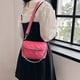 thumbnail image 1 of Bolso De Hombro Bolso Bandolera Para Mujer Bolso Bandolera De Moda Versátil Bolso Bandolera Con Forma De Rombo (Rosa), 1 of 5